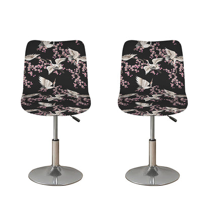 Japanese Crane Bird Pattern Print Bar Stool Covers