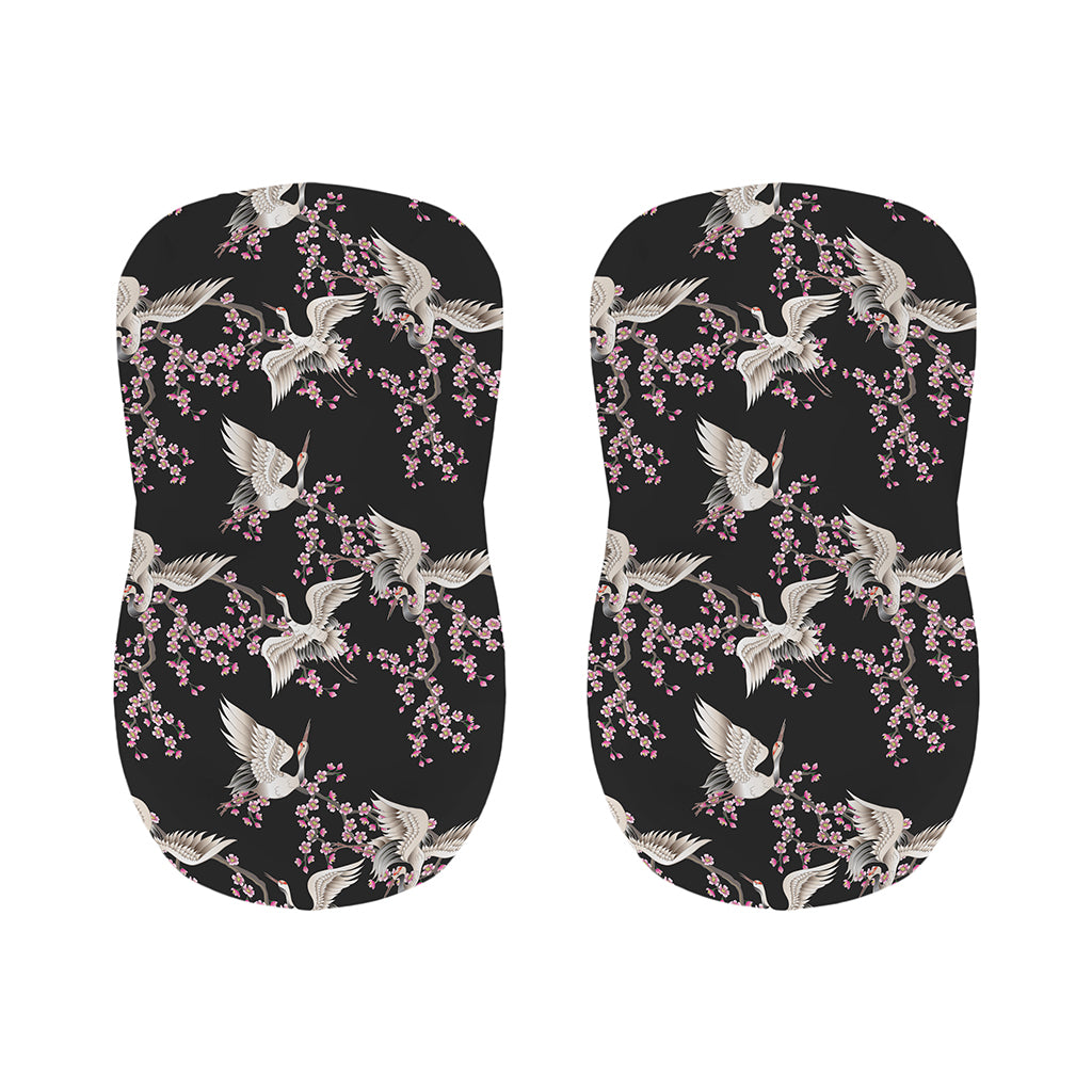 Japanese Crane Bird Pattern Print Bar Stool Covers