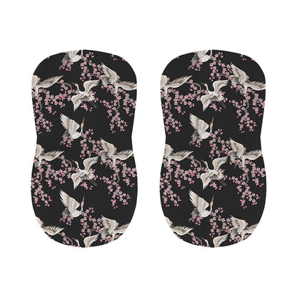Japanese Crane Bird Pattern Print Bar Stool Covers
