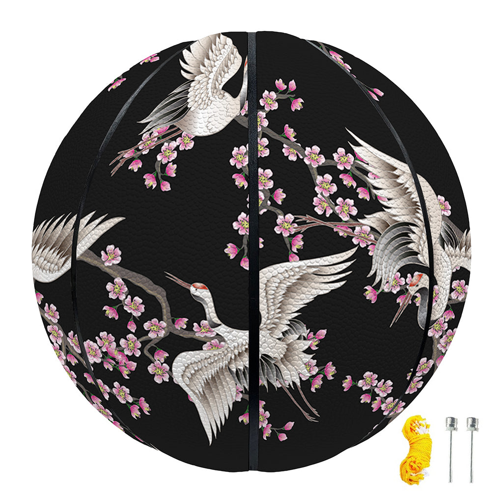 Japanese Crane Bird Pattern Print Basketball