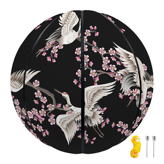 Japanese Crane Bird Pattern Print Basketball