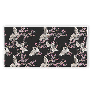 Japanese Crane Bird Pattern Print Beach Towel