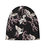 Japanese Crane Bird Pattern Print Beanie