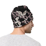 Japanese Crane Bird Pattern Print Beanie