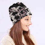 Japanese Crane Bird Pattern Print Beanie