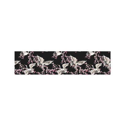 Japanese Crane Bird Pattern Print Bed Runner