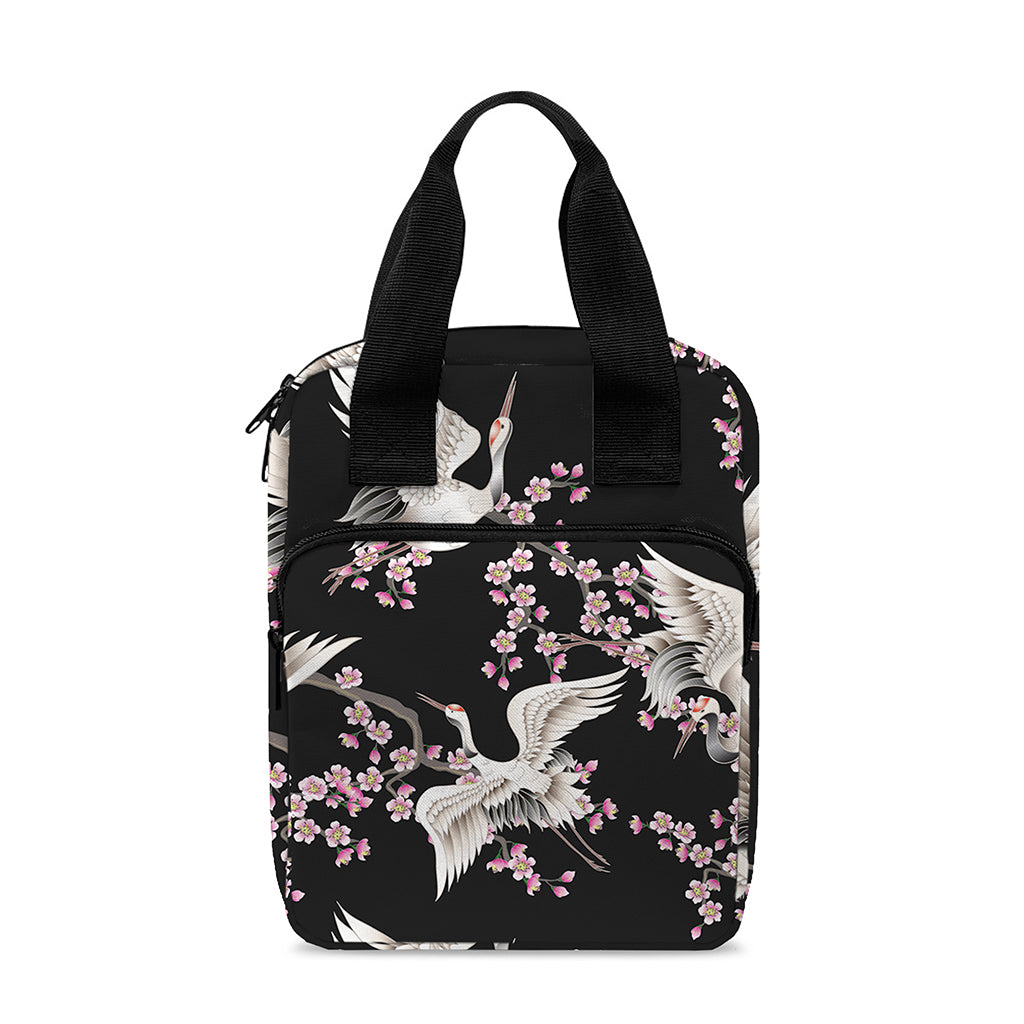 Japanese Crane Bird Pattern Print Bible Tote Bag