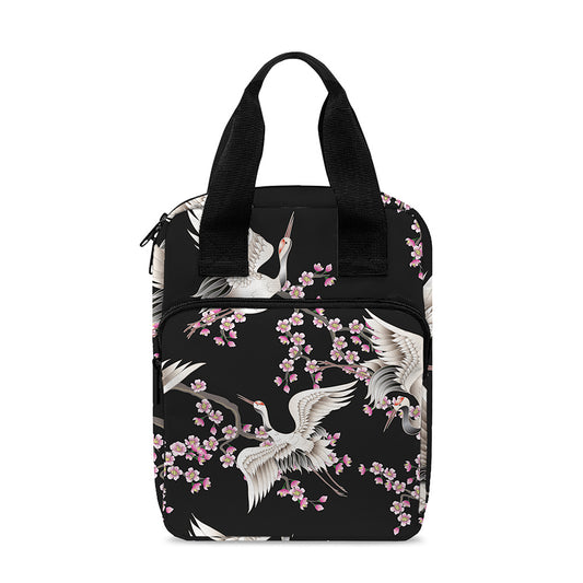 Japanese Crane Bird Pattern Print Bible Tote Bag