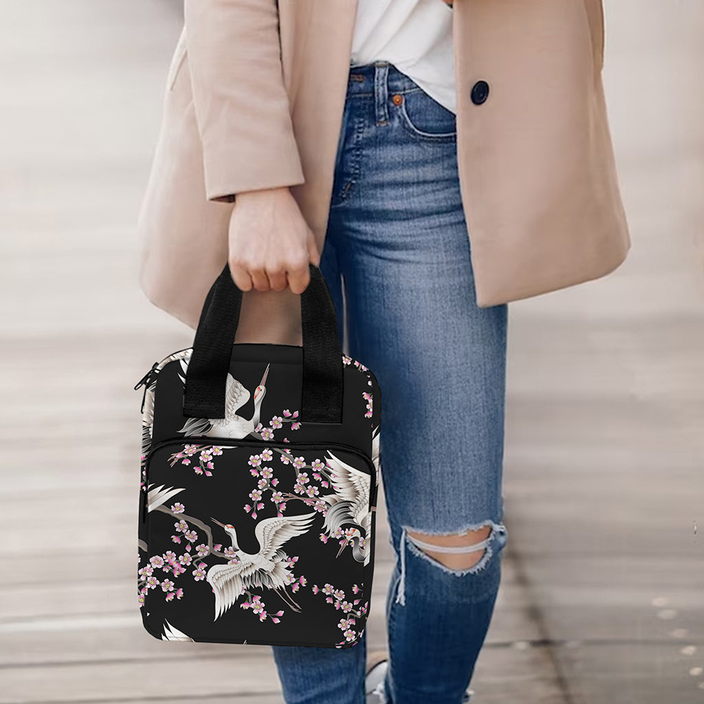 Japanese Crane Bird Pattern Print Bible Tote Bag