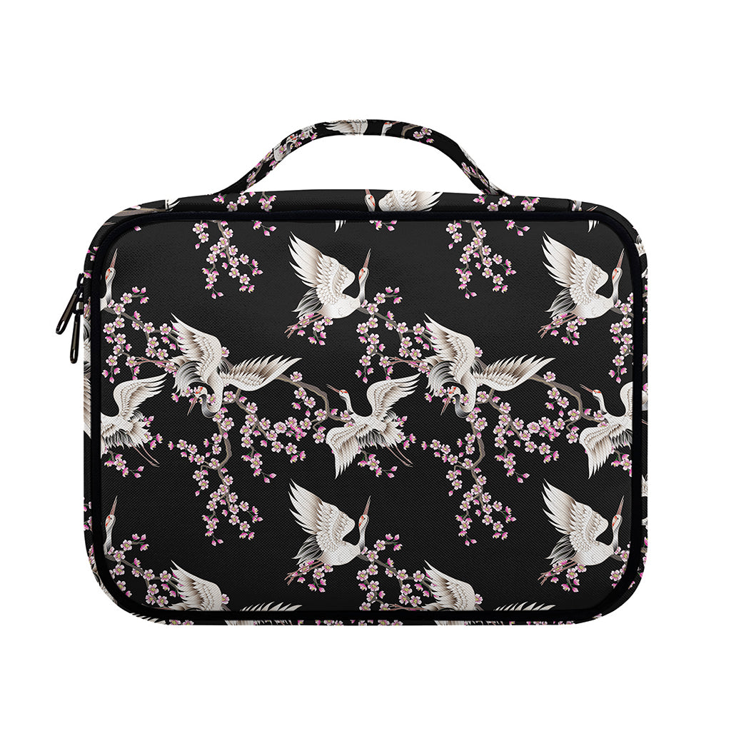 Japanese Crane Bird Pattern Print Briefcase Bible Bag