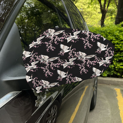 Japanese Crane Bird Pattern Print Car Side Mirror Covers