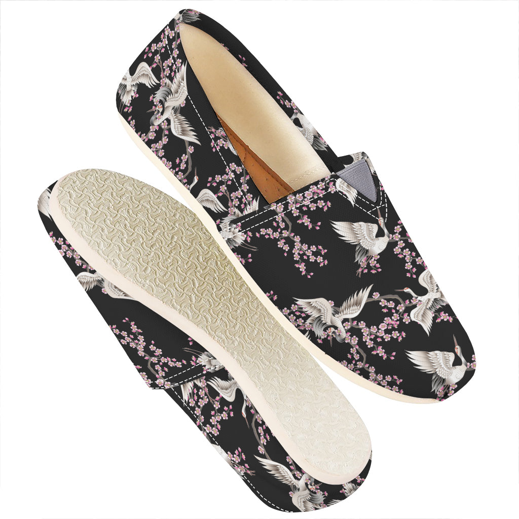 Japanese Crane Bird Pattern Print Casual Shoes