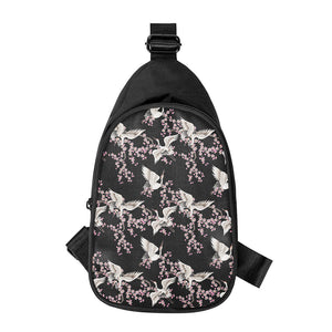 Japanese Crane Bird Pattern Print Chest Bag