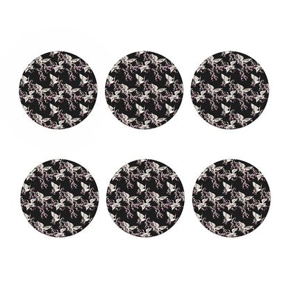 Japanese Crane Bird Pattern Print Coaster Set