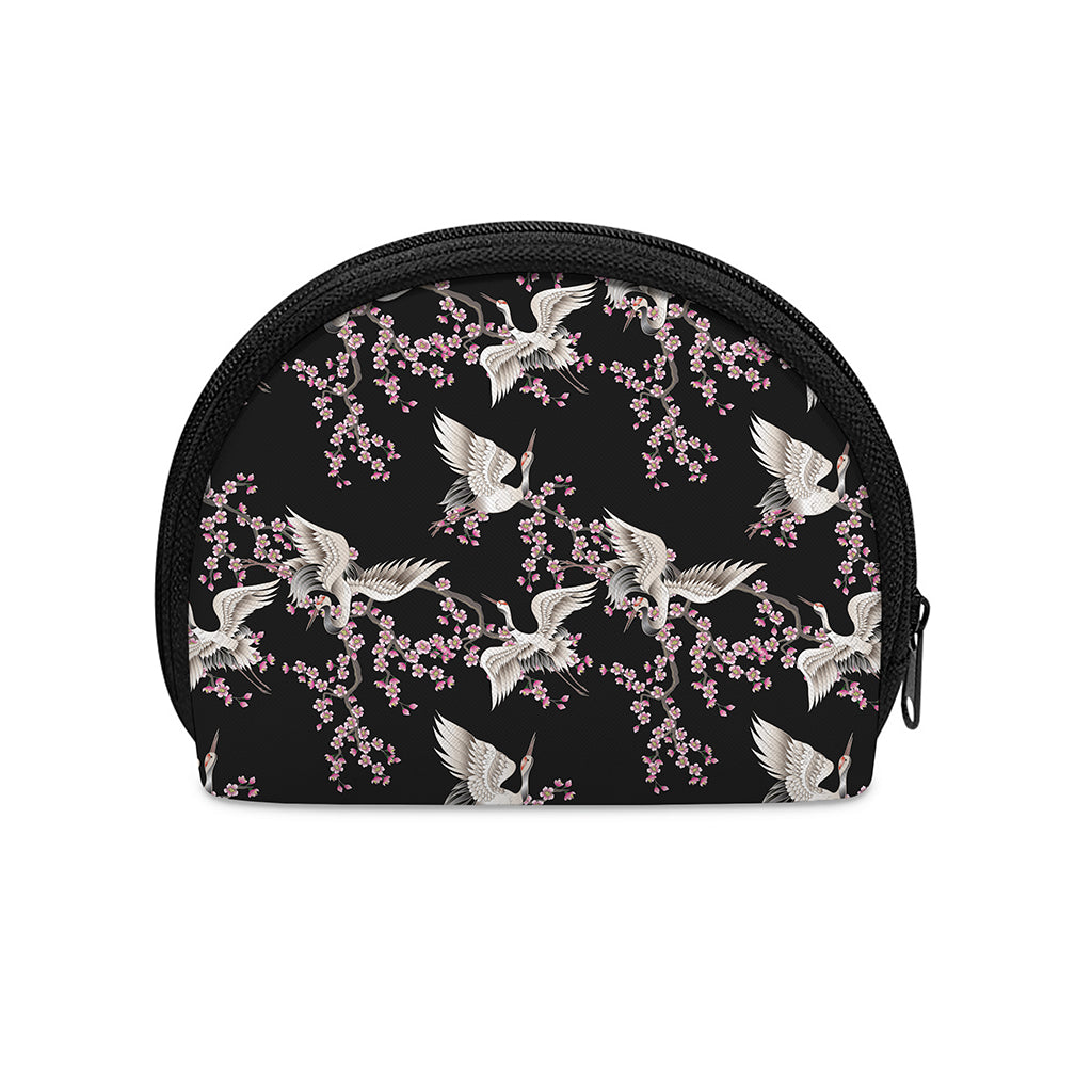 Japanese Crane Bird Pattern Print Coin Purse