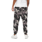 Japanese Crane Bird Pattern Print Cotton Pants