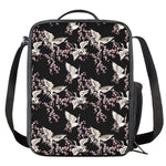 Japanese Crane Bird Pattern Print Crossbody Lunch Bag