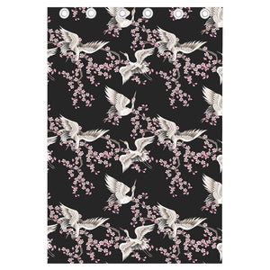 Japanese Crane Bird Pattern Print Curtain