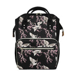 Japanese Crane Bird Pattern Print Diaper Bag