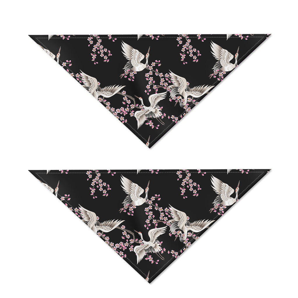 Japanese Crane Bird Pattern Print Dog Bandana