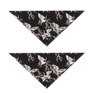 Japanese Crane Bird Pattern Print Dog Bandana