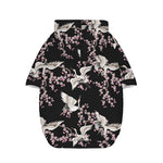 Japanese Crane Bird Pattern Print Dog Zip Up Hoodie
