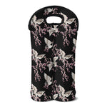 Japanese Crane Bird Pattern Print Double Neoprene Wine Tote