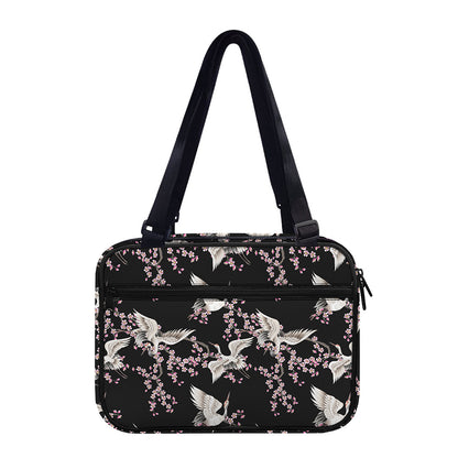 Japanese Crane Bird Pattern Print Double Strap Bible Bag