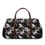 Japanese Crane Bird Pattern Print Duffle Bag