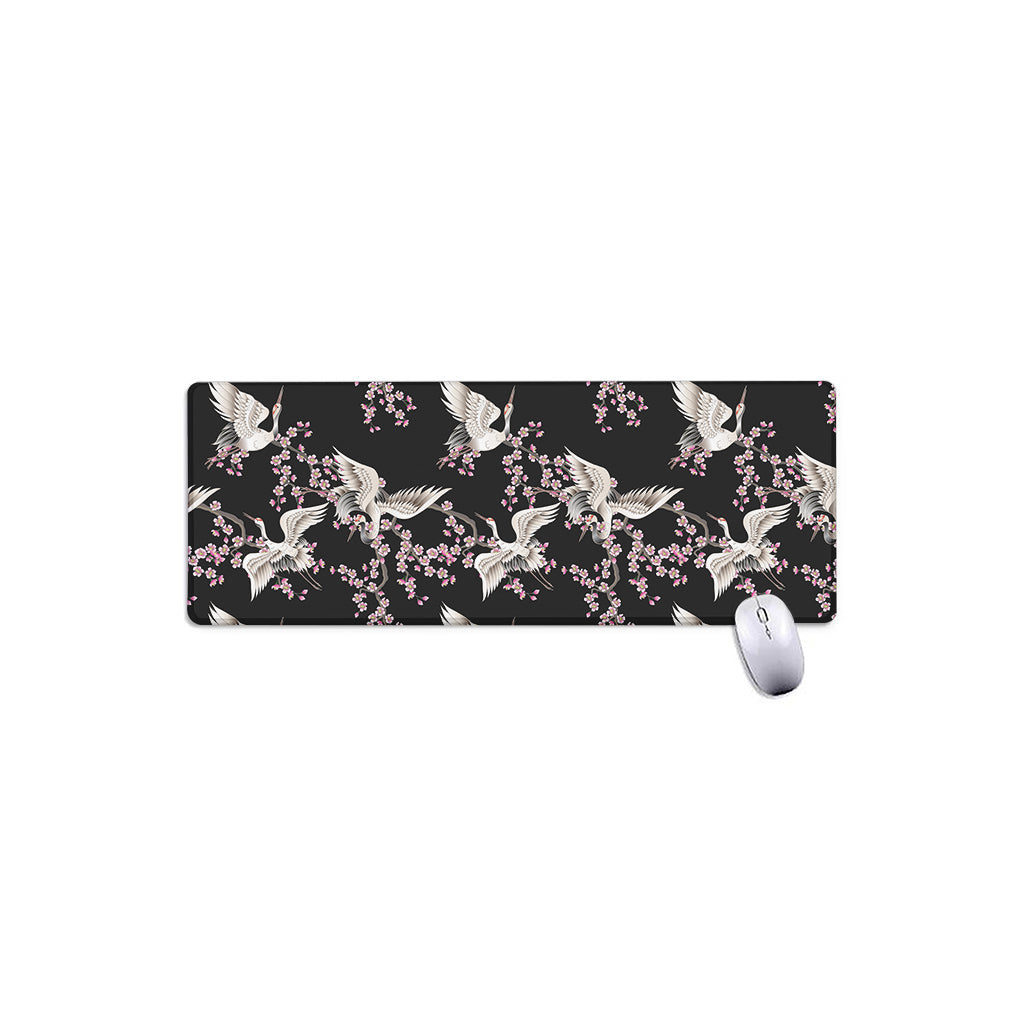 Japanese Crane Bird Pattern Print Extended Mouse Pad