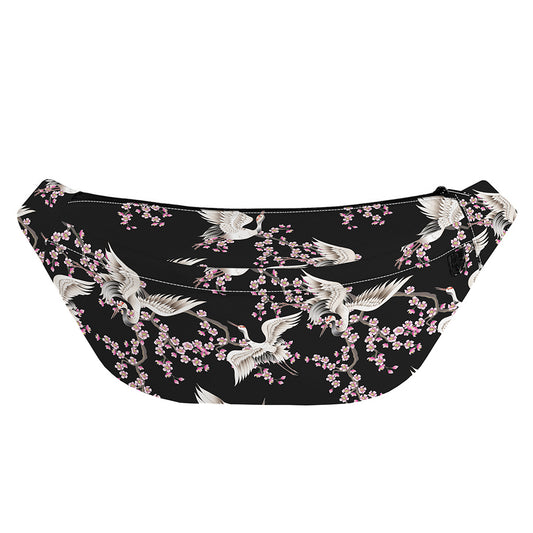 Japanese Crane Bird Pattern Print Fanny Pack