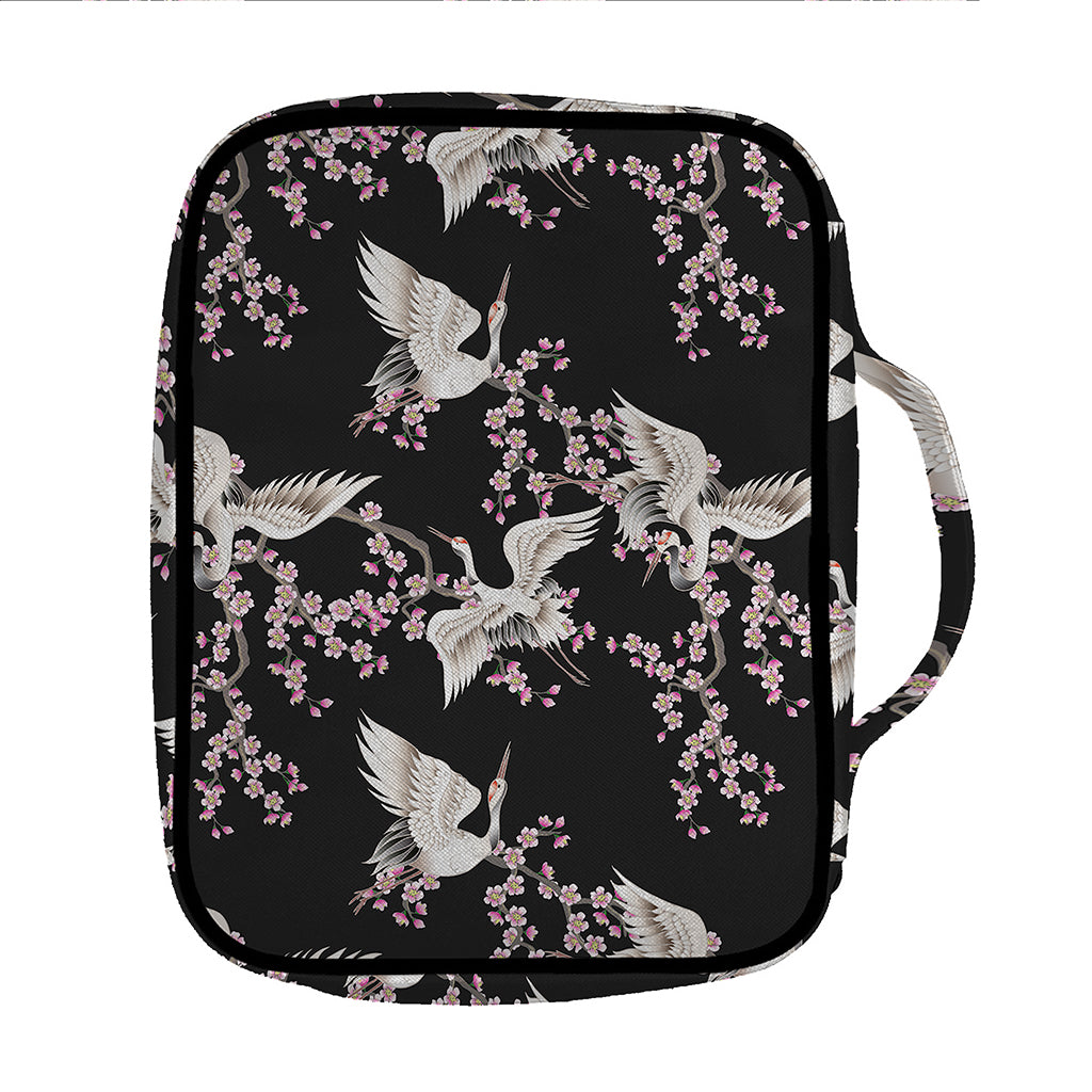 Japanese Crane Bird Pattern Print Front Pocket Bible Bag