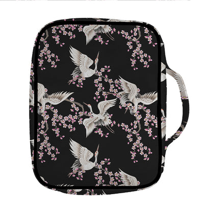 Japanese Crane Bird Pattern Print Front Pocket Bible Bag