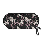 Japanese Crane Bird Pattern Print Glasses Case