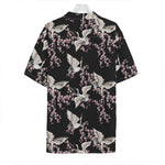 Japanese Crane Bird Pattern Print Hawaiian Shirt