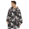 Japanese Crane Bird Pattern Print Hoodie Blanket