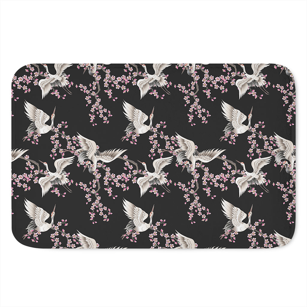 Japanese Crane Bird Pattern Print Indoor Door Mat