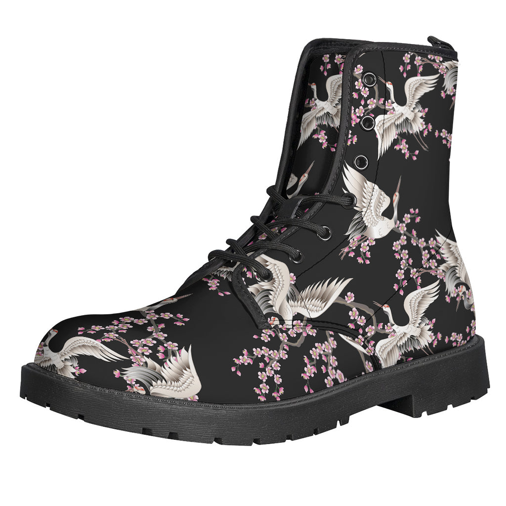 Japanese Crane Bird Pattern Print Backpack
