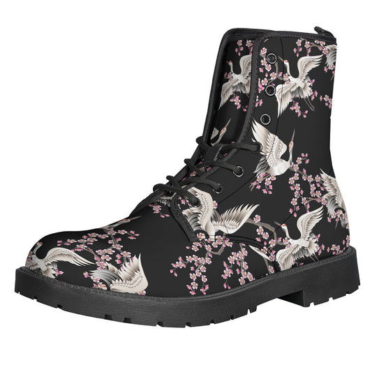 Japanese Crane Bird Pattern Print Backpack