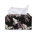 Japanese Crane Bird Pattern Print Leather Tissue Box Cover