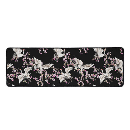 Japanese Crane Bird Pattern Print Long Kitchen Mat