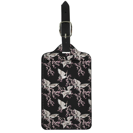 Japanese Crane Bird Pattern Print Luggage Tag