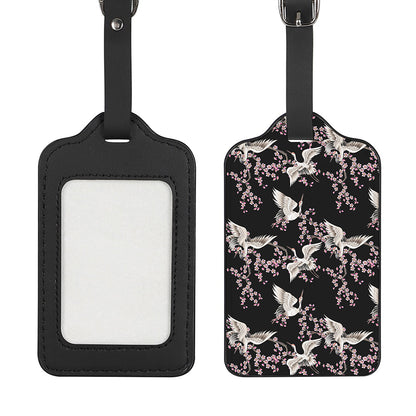 Japanese Crane Bird Pattern Print Luggage Tag