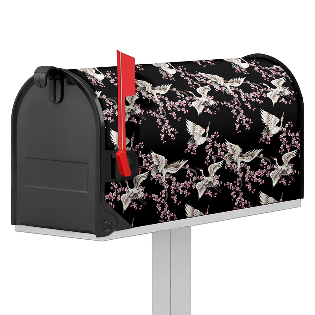 Japanese Crane Bird Pattern Print Mailbox Cover