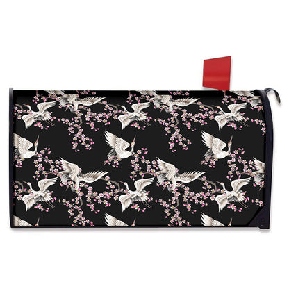 Japanese Crane Bird Pattern Print Mailbox Cover