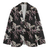 Japanese Crane Bird Pattern Print Men's Cotton Blazer