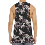 Japanese Crane Bird Pattern Print Men's Muscle Tank Top