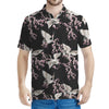 Japanese Crane Bird Pattern Print Men's Polo Shirt