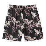 Japanese Crane Bird Pattern Print Men's Swim Trunks