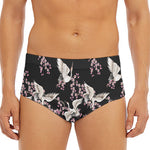 Japanese Crane Bird Pattern Print Men's Triangle Swim Briefs